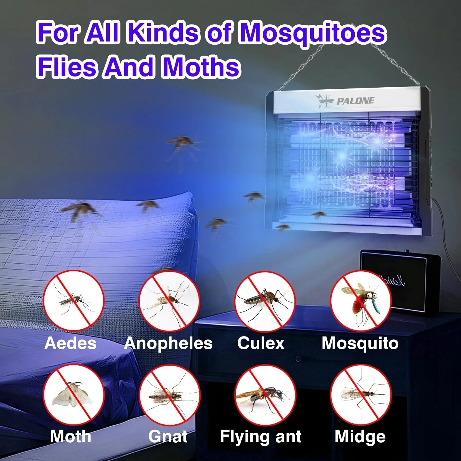 PALONE 4000V ELECTRIC MOSQUITO FLY BUG ZAPPER TRAP PEST CONTROL INDOOR / OUTDOOR