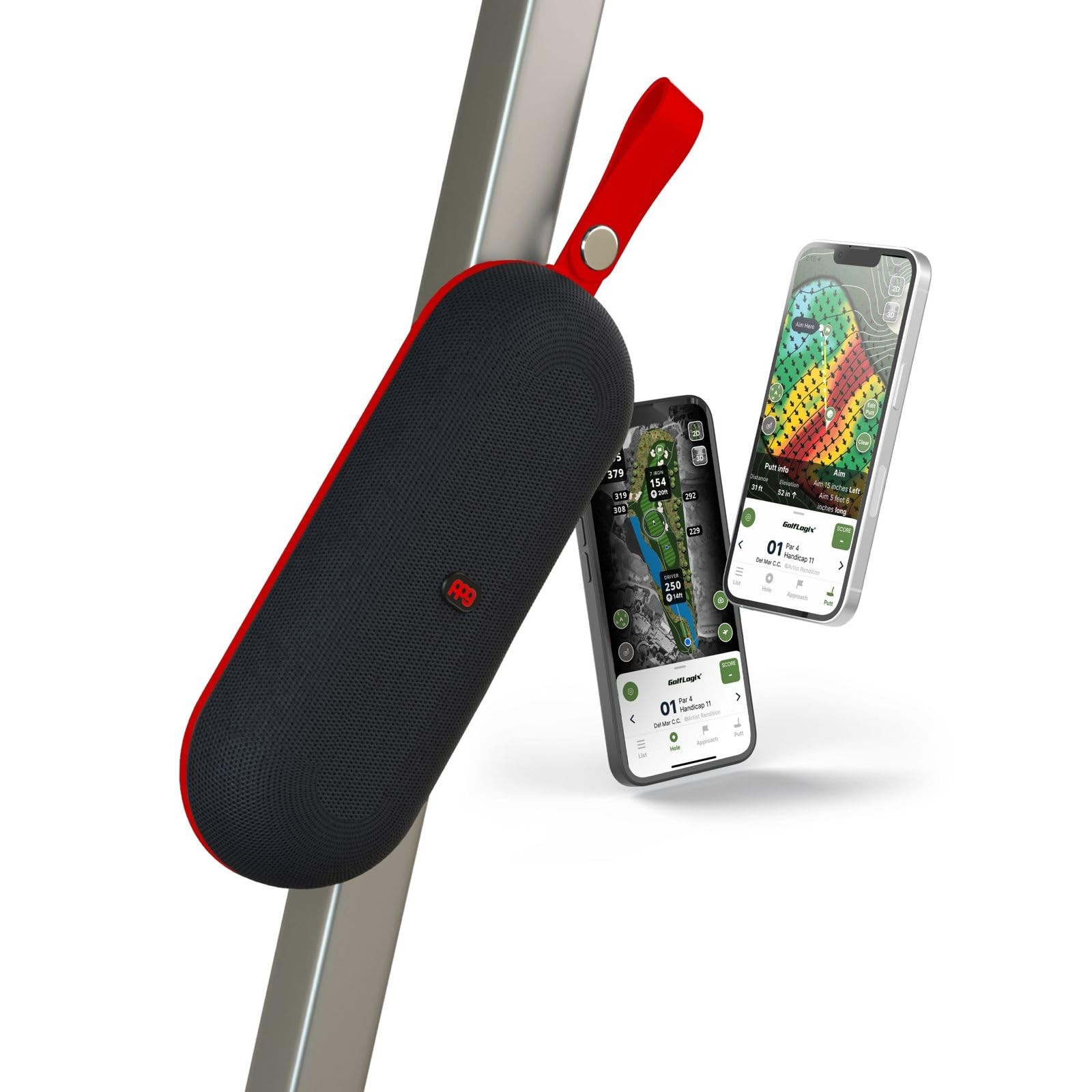 PPG Golf Speaker with GPS Powered by Golf Logix – 40K+ Courses,Stereo Sound, ...