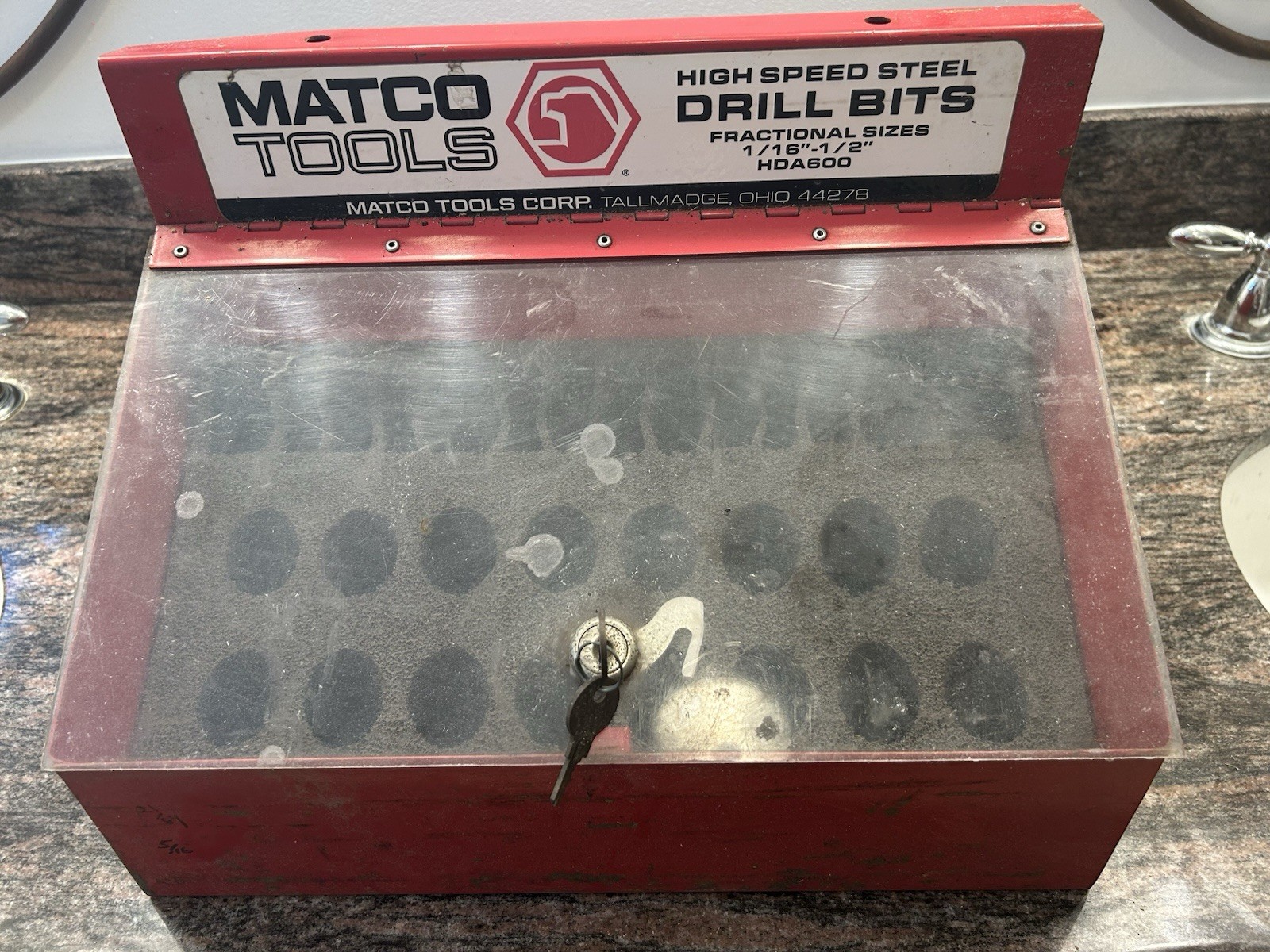 Matco drillbit box side box original key toolbox