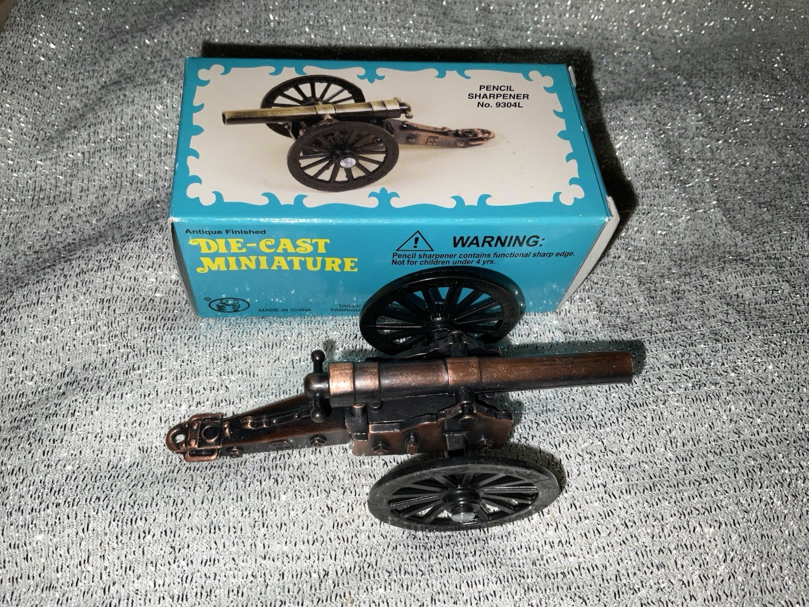 Antique Finished Miniature DIE-CAST METAL CANNON PENCIL SHARPENER with Box