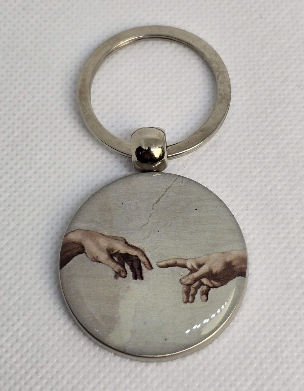 Michelangelo Creation Of Adam Keychain Reaching Fingers Keyring Artist Art Gift