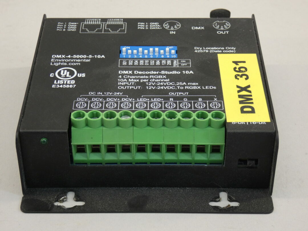 Environmental Lights DMX-4-5000-5-10A DMX Decoder-Studio, RGBX