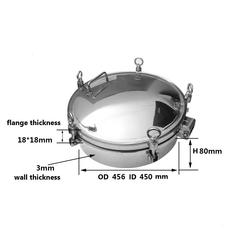 450mm Pressure Circular Manhole Tank Round Manway Cover Tank Sanitary Manway MW#