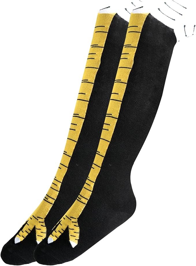 1 Pair Funny Socks Chicken Leg  Knee-High Chicken Costume Feet Animal Paw Socks