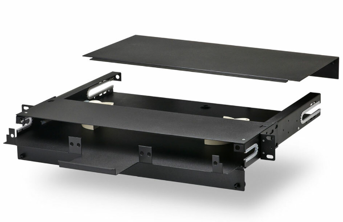 Fiber Optic 1RU Rack Mount Patch Panel Enclosure LIU Holds 3 LGX Adapter Plates