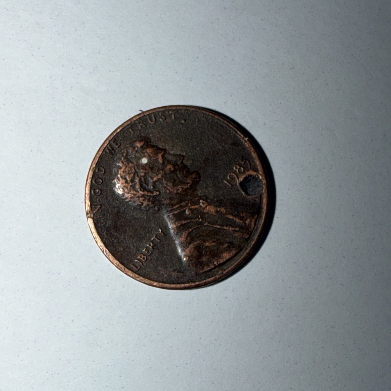 1984-D Lincoln Cent With Strike Error,  Repunched Mint Mark
