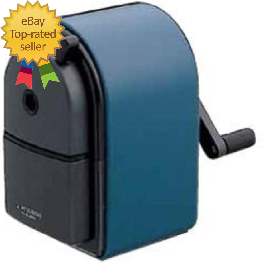 Uni KH-20 Hand Crank Wooden Pencil Sharpener - Blue (Japan Import)