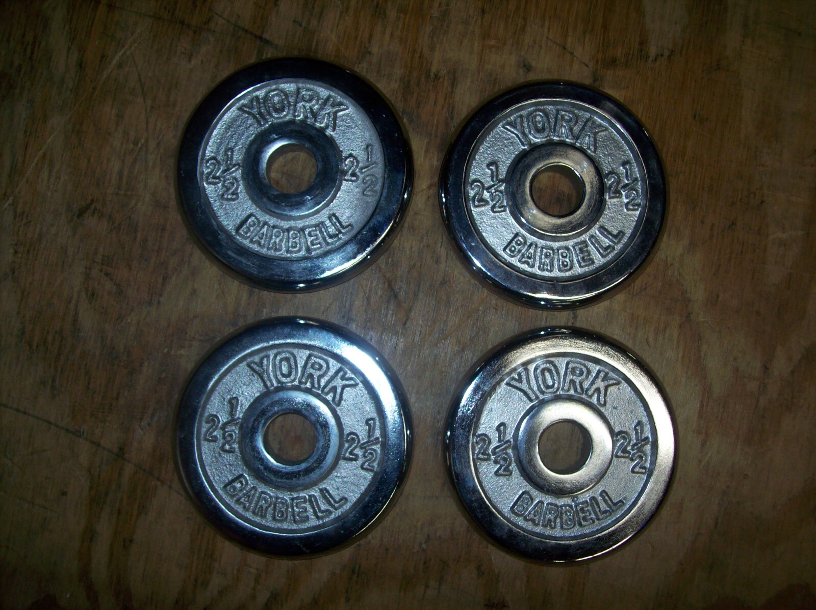 YORK BARBELL CHROME  2.5s BodyBuilding STRONGMAN Fitness EXERCISE WEIGHT PLATES
