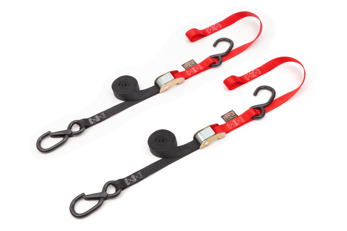 Powertye 1" Cam Buckle w/Soft-Tye Sewn-In Red Tie Downs (23621-SR)