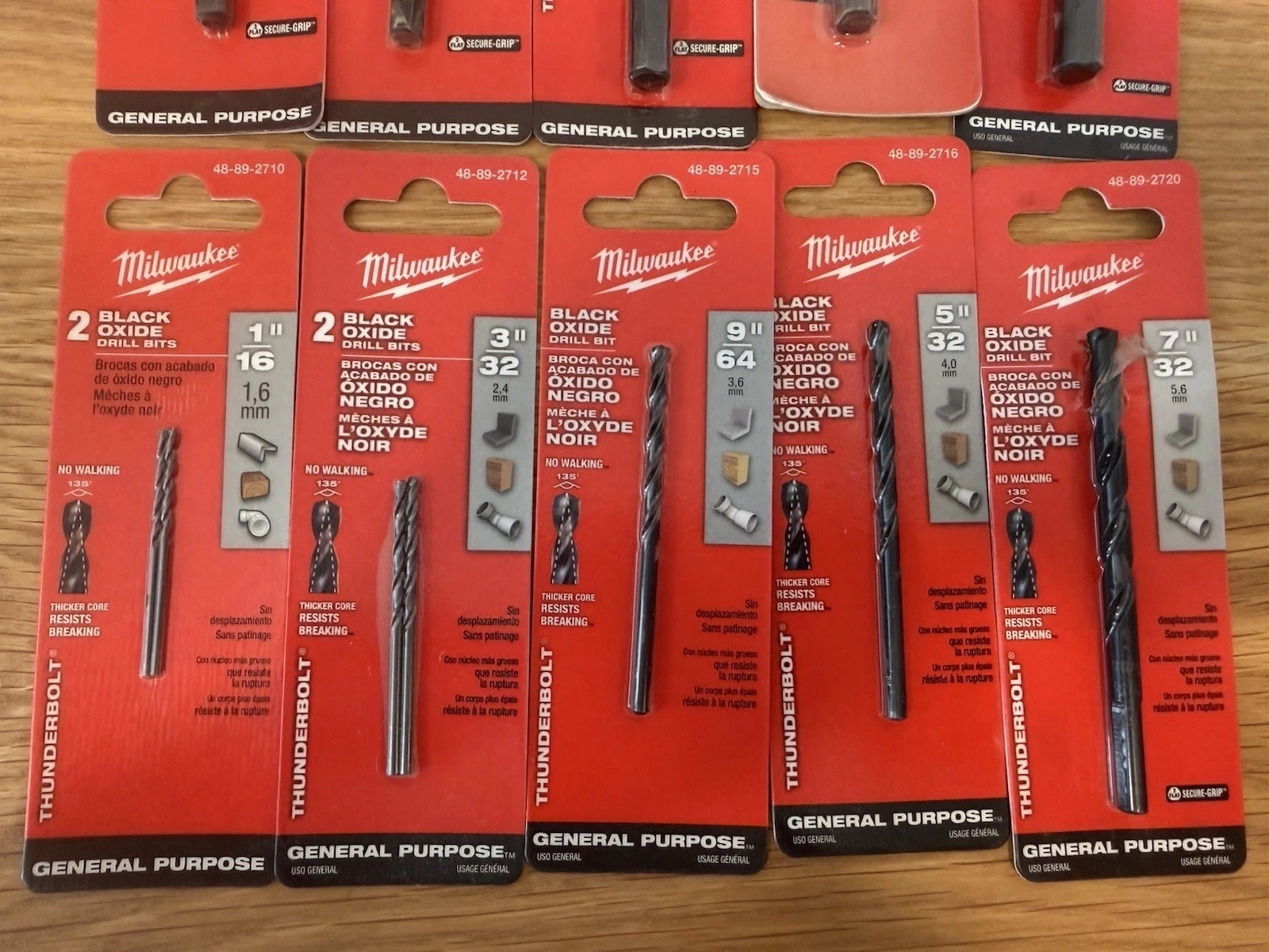 Milwaukee Thunderbolt® Black Oxide Drill Bits General Purpose Lot/10 Various Szs