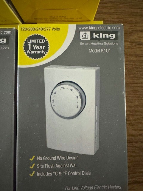 King Electric K101 Single Pole Thermostat