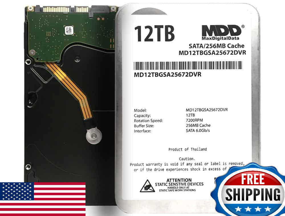 MAXDIGITALDATA MDD 12TB 7200 RPM 256MB Cache 3.5" Internal HDD Surveillance Driv