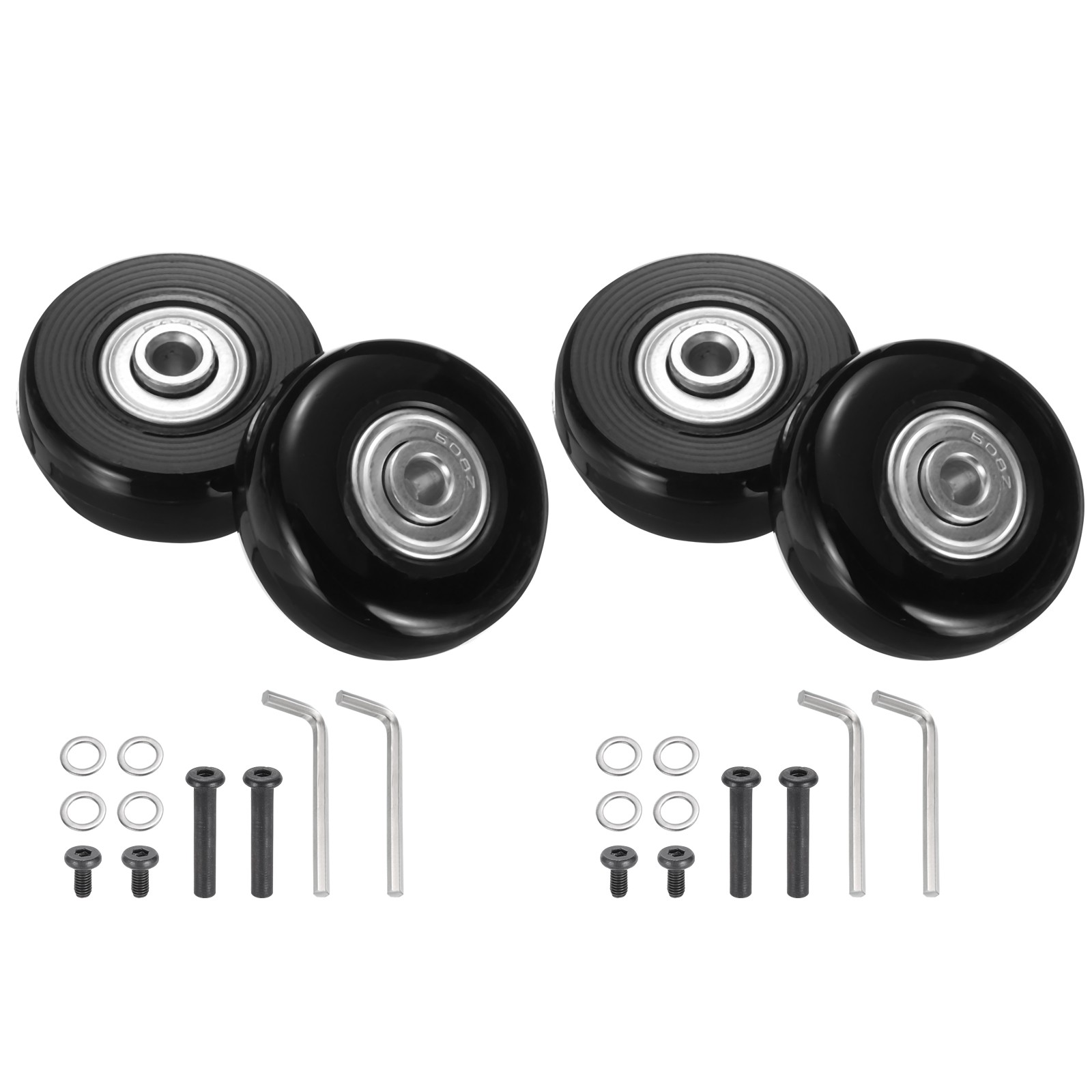 Set of 2 Luggage Wheels Replacement 45 x 18 Mm/1.8" x 0.7" for Suitcase
