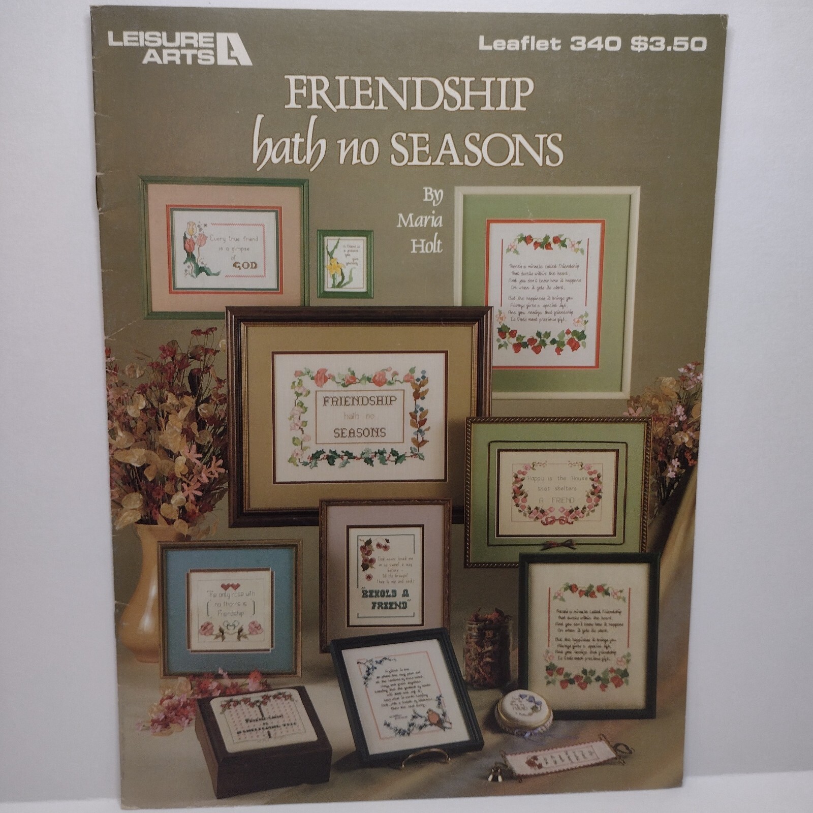 Leisure Arts Leaflet 340 Friendship Hath No Season Cross Stitch Pattern VTG 1984
