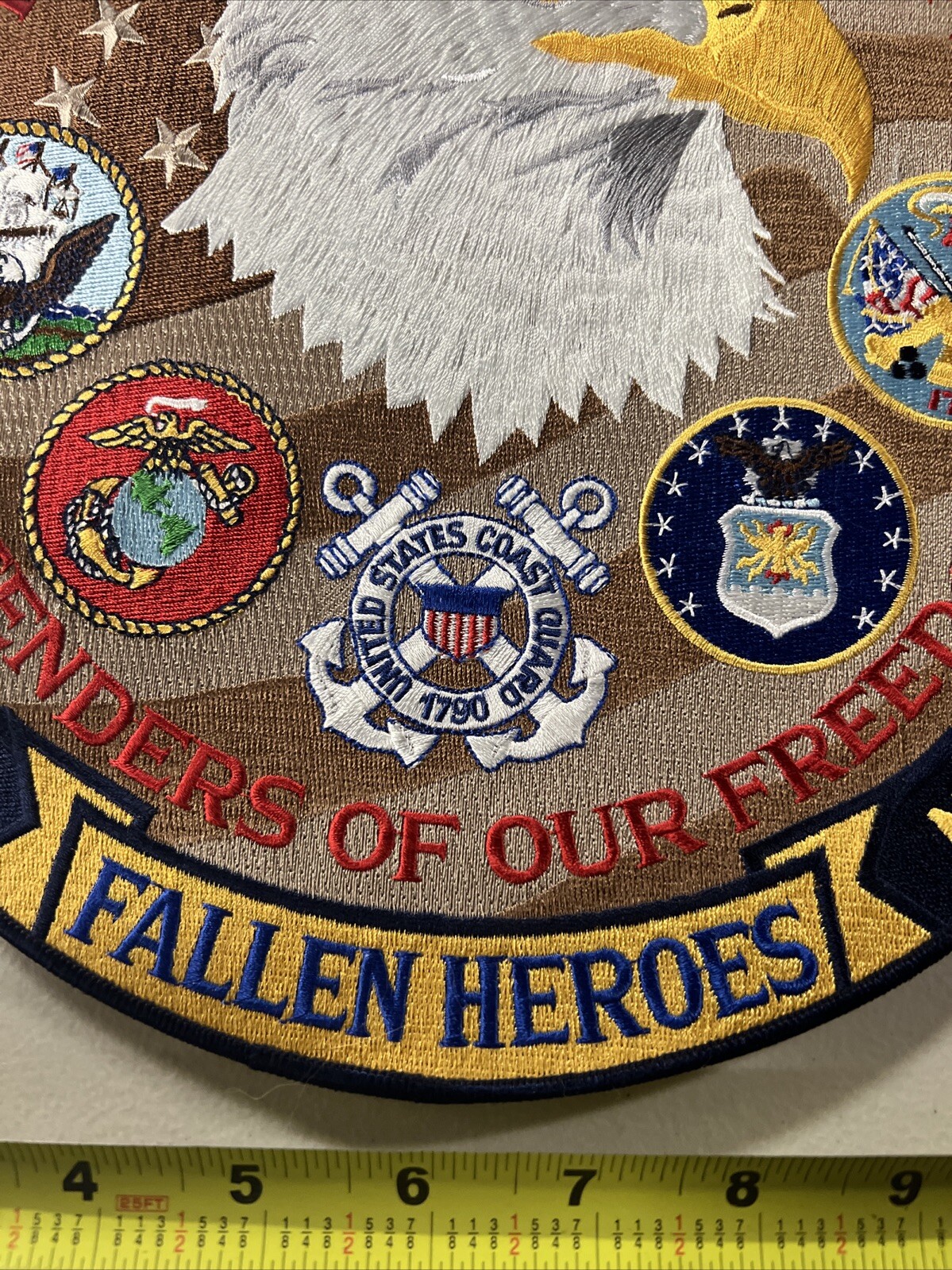 Fallen Heroes In Memory of Our Troops 12” Patch All Five Services