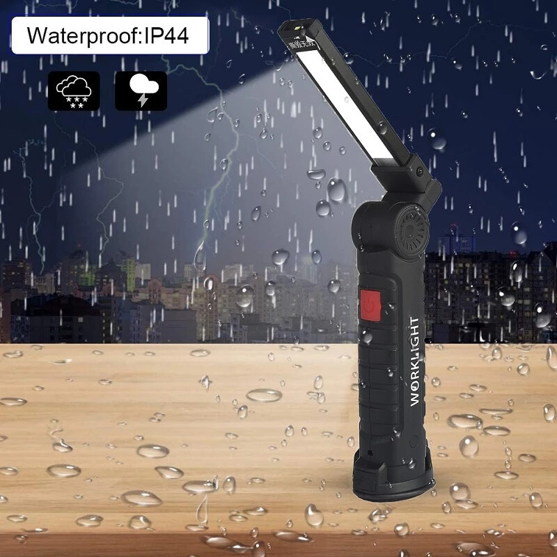 2x USB Rechargeable COB LED Work Light Magnetic Flashlight Hand Lamp Inspection