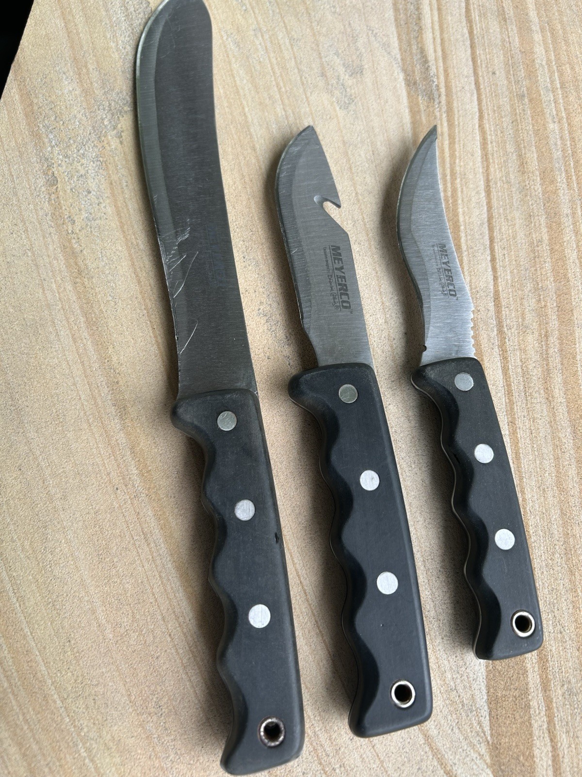 Meyerco Knives Designed By Blackie Collins Set Of 3 For Processing Wild Game