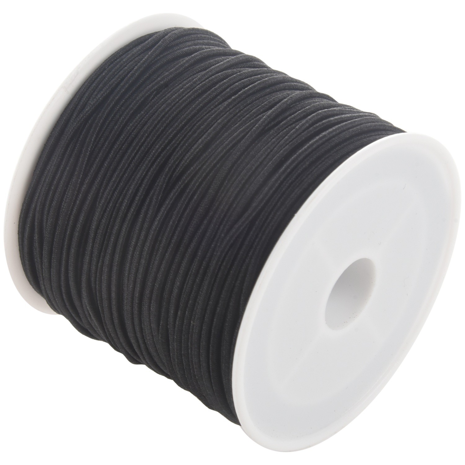 1 Roll 24m Long Black Round Elastic Beading Thread Cord 1mm F6S86314