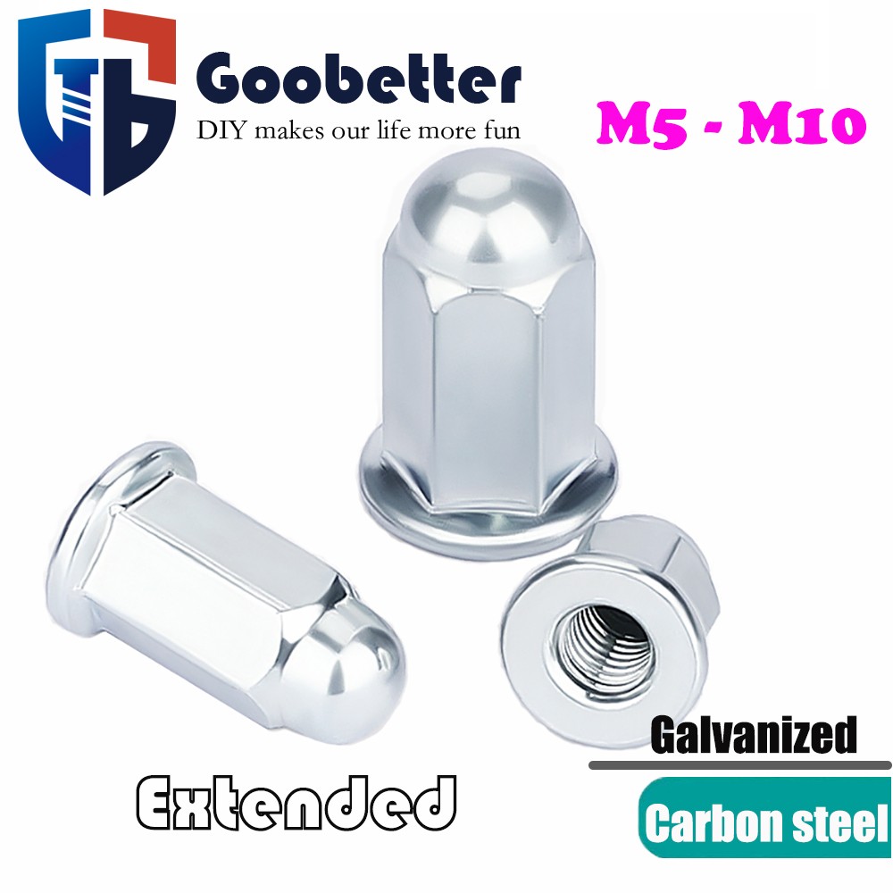 Zinc Plated Extended Flange Dome Nuts Hex Domed Cover Cap Nuts M5 M6 M8 M10