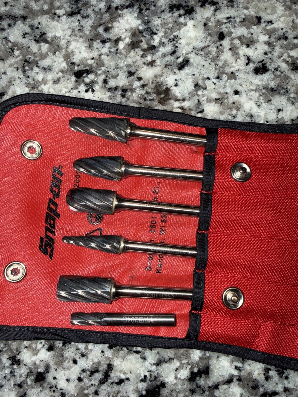 Snap-On VWB200C 6 pc Wide Fluted Carbide Burr Set