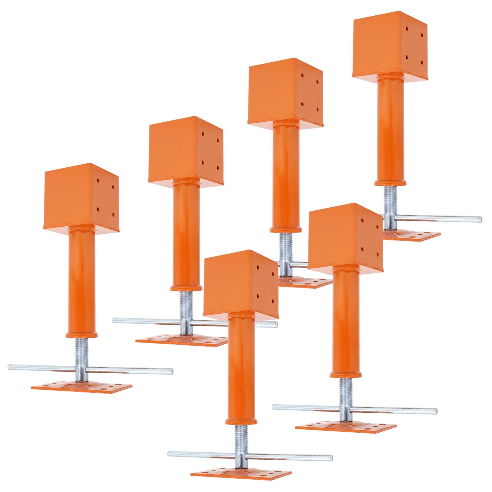 6pc Adjustable Shore Lift Stand Floor Roof Beam 4"x4" House Leveling Jack Post
