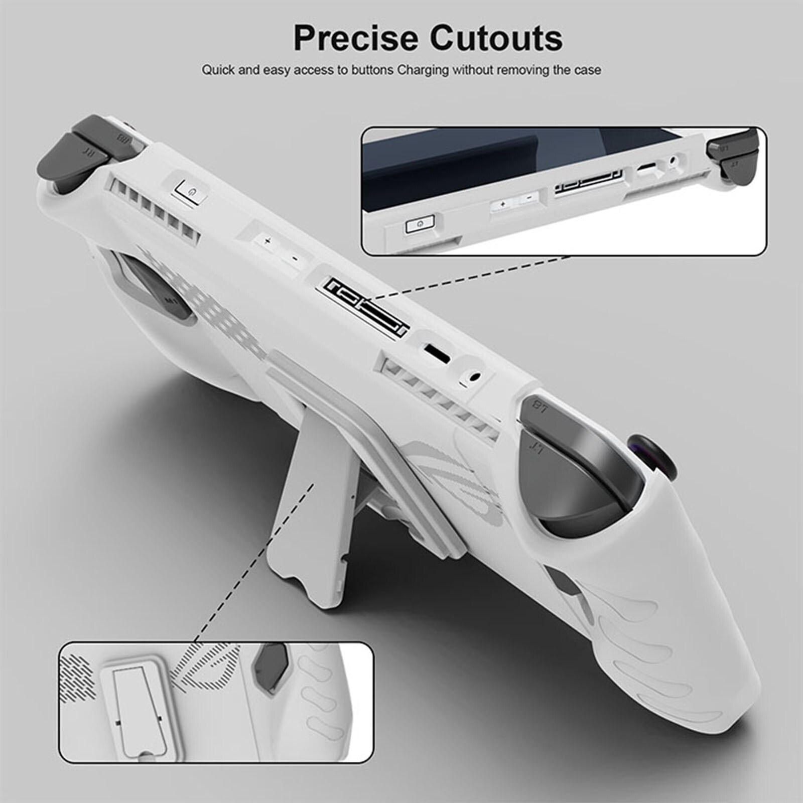 Protective Case with Detachable Front Shell and Kickstand for ROG Ally