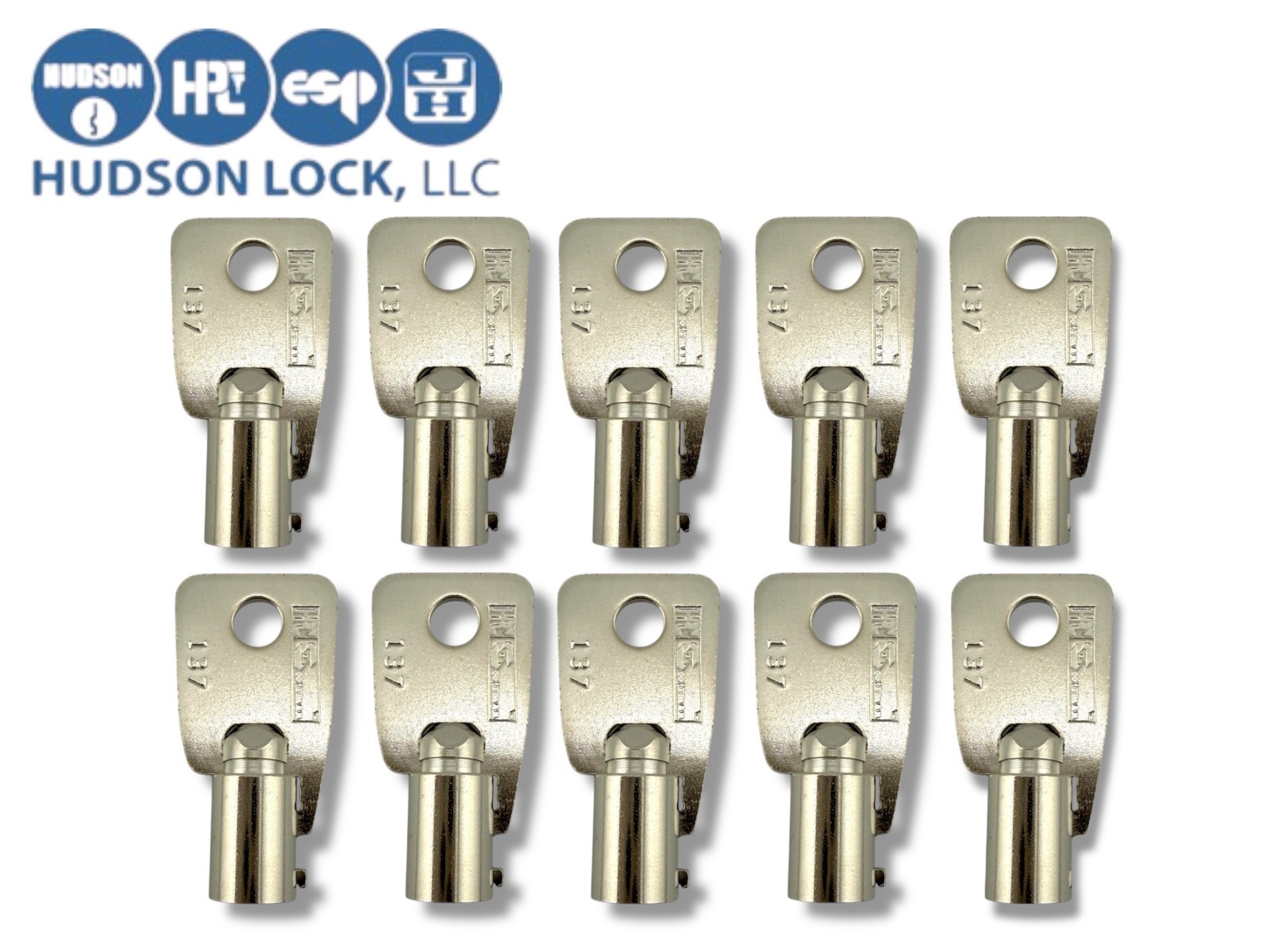 1137 / 137 / CH9T Tubular Motorcyle Key Blank - HPC - 10 Keys