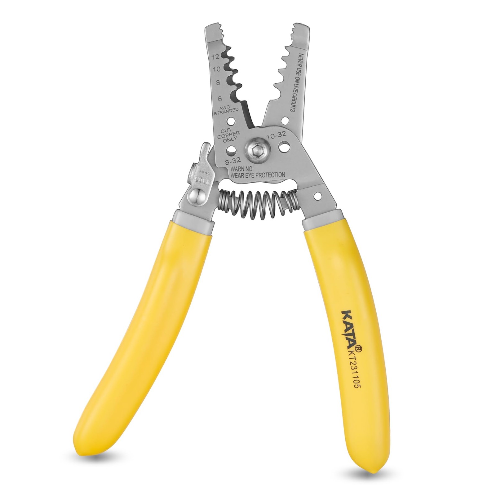 KATA 7 Inch Wire Stripper Cutter, Electrical Stripping Tool Yellow