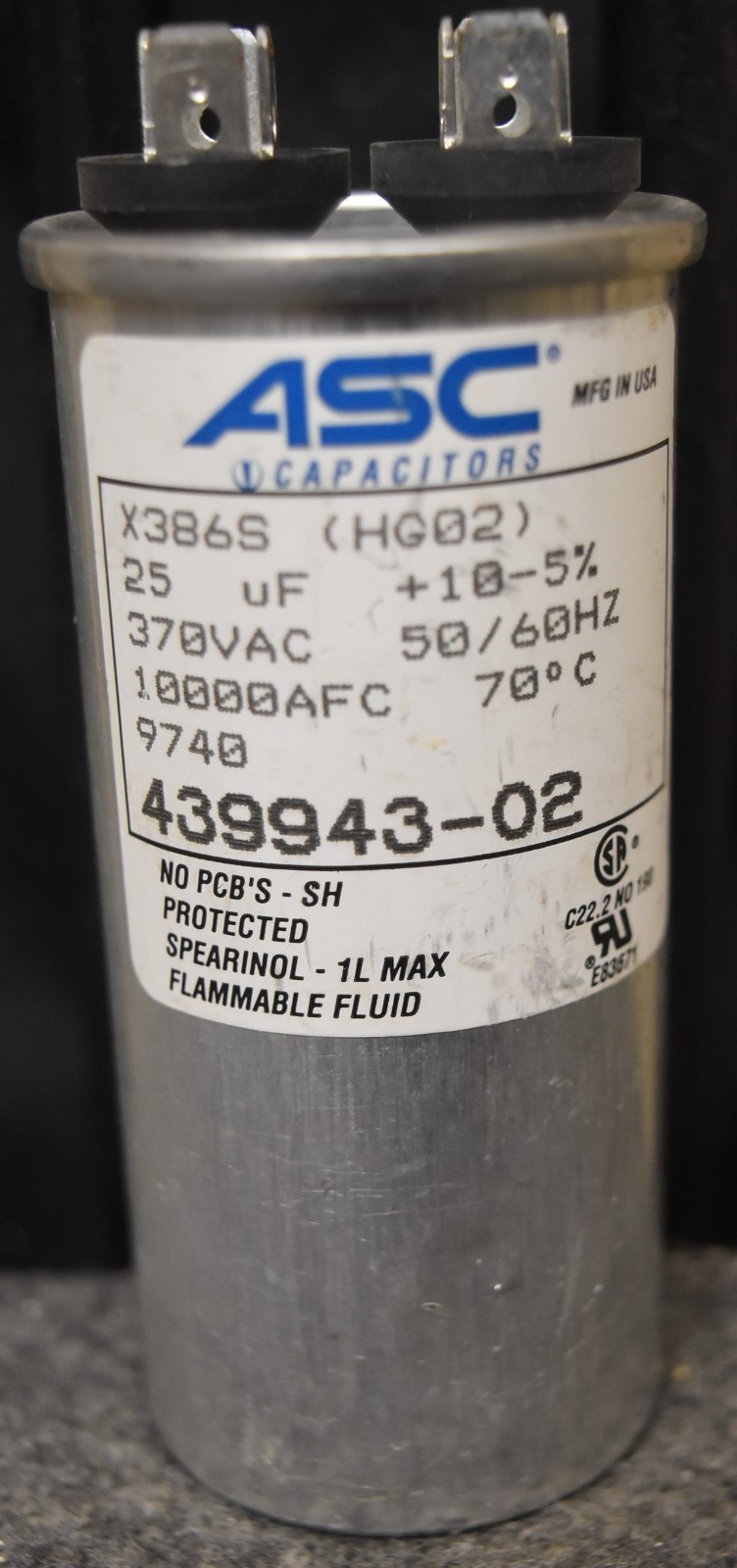 HOSHIZAKI RUN CAPACITOR 439943-02