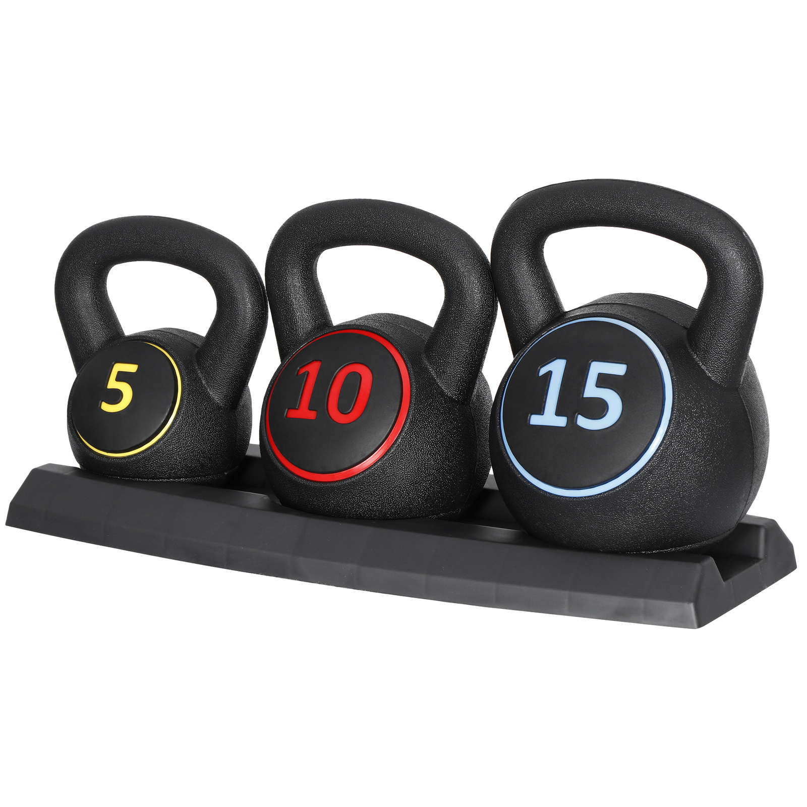 3-Piece Kettlebell Weights Set with Tray for Cross Training MMA Training Home