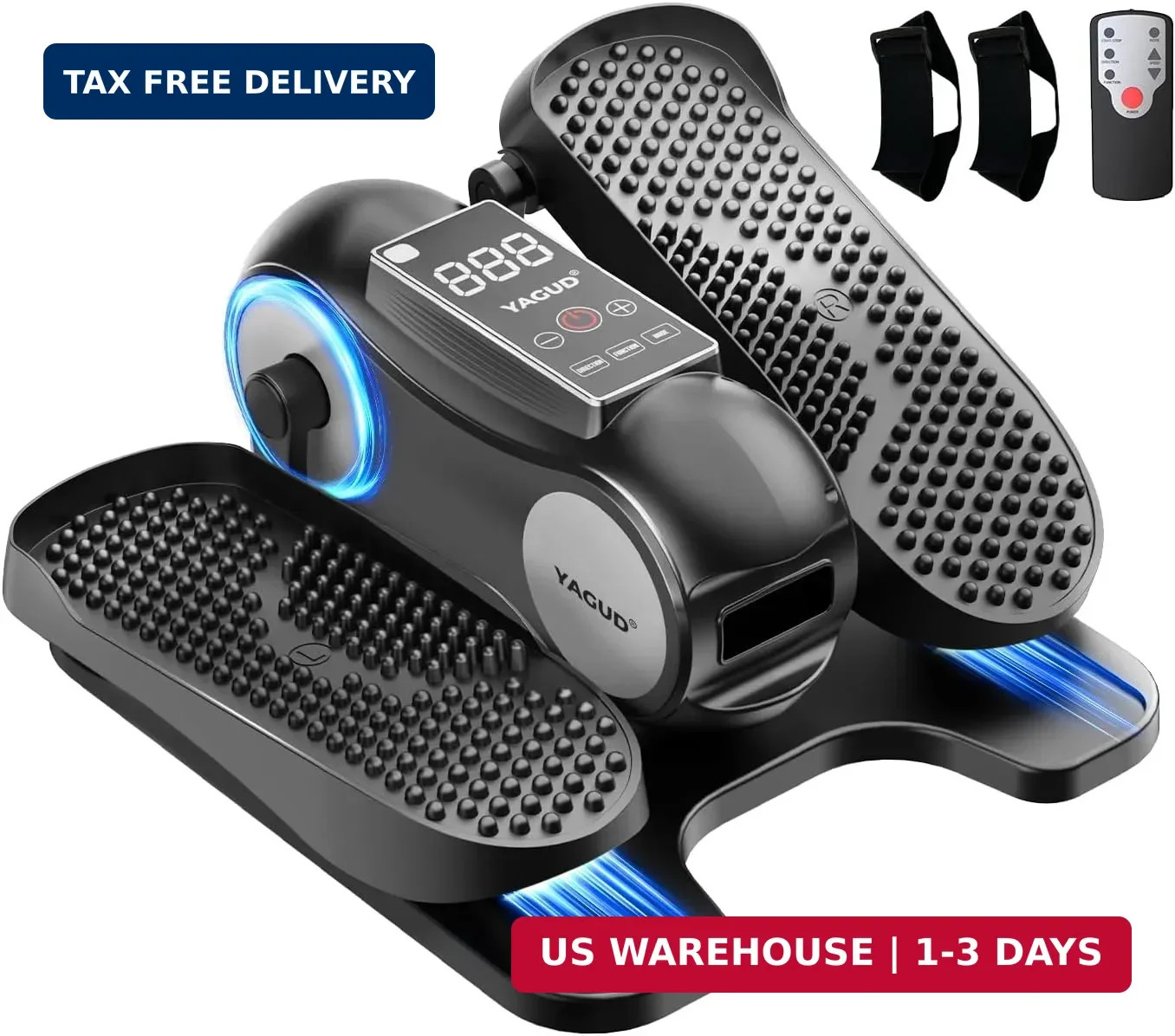 Under Desk Elliptical Machine Electric Pedal Exerciser 12 Speed Remote