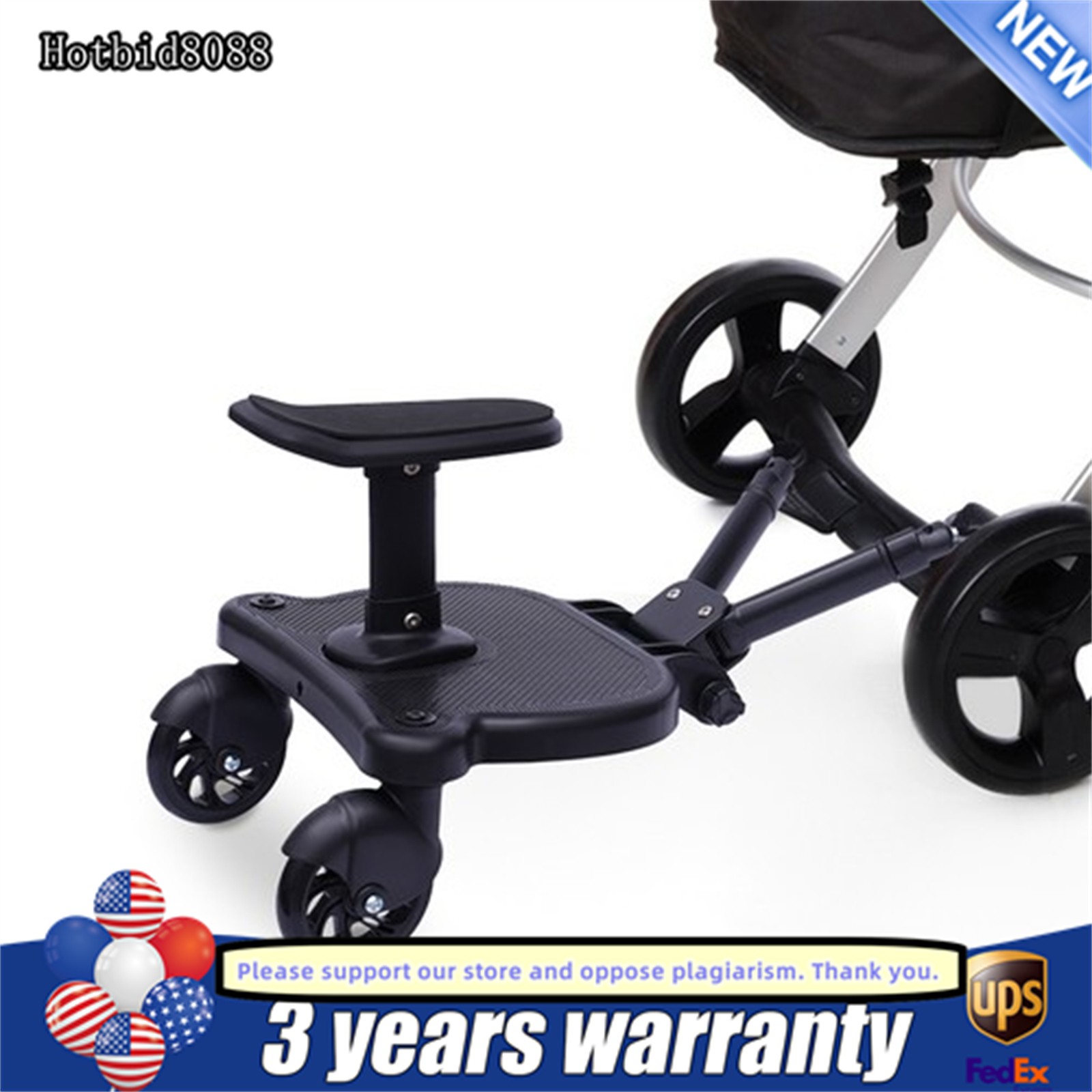 Glider Board Baby Stroller Kid Board Buggy Wheeled Board with Detachable Seat