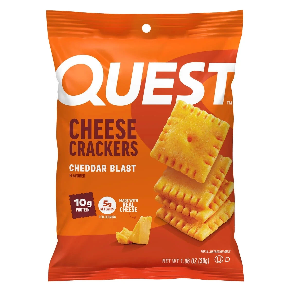 Quest Cheddar Crackers – 10g Protein Made with Real Cheese Pack of 4