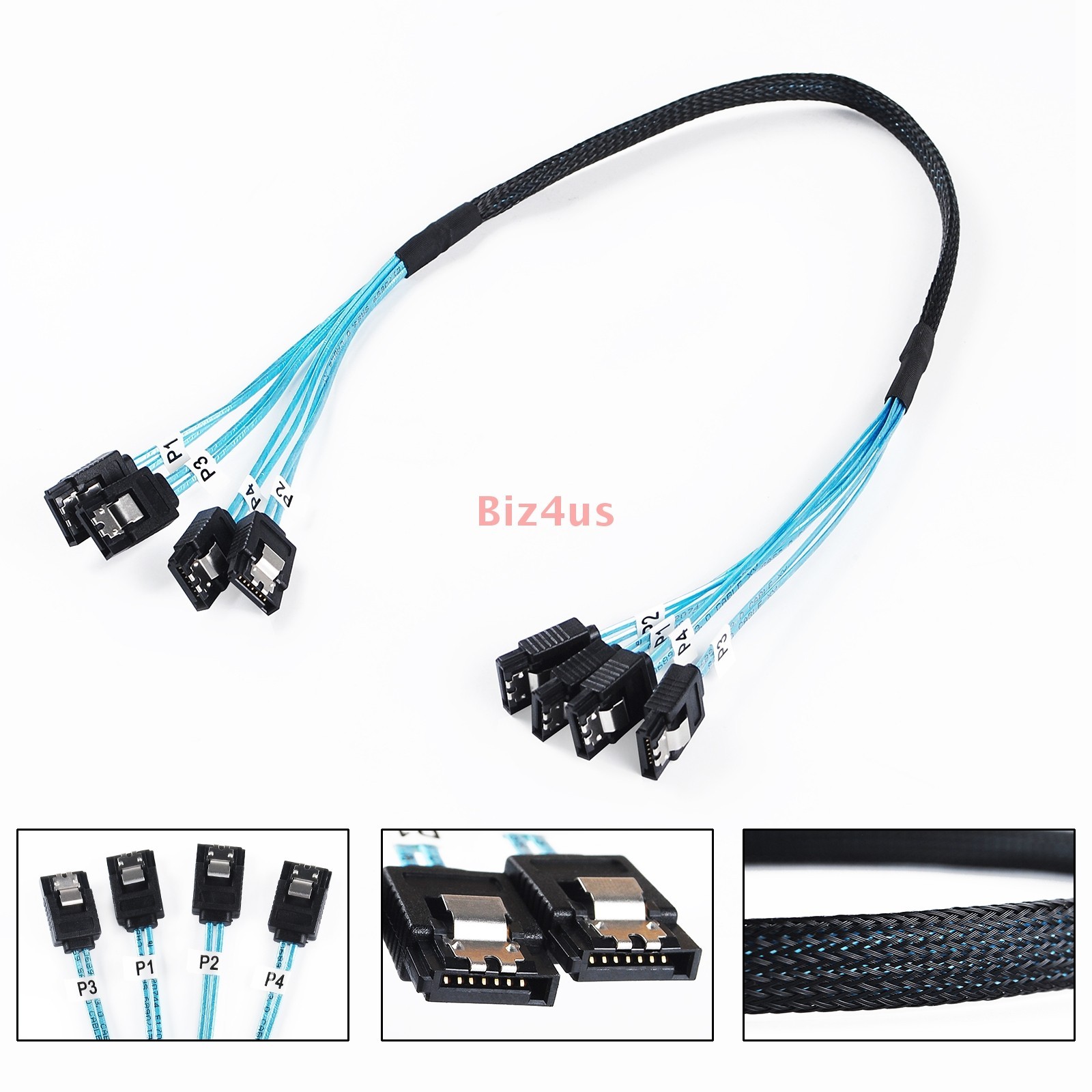 4/6 SATA to 4/6 sata Data Cable Cord for Server Computer Host SSD SATA 0.5m/1M