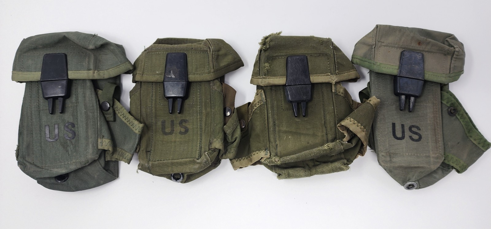 Lot of 4 USGI ALICE Ammunition Cases M16 30rd Pouch w/ Grenade Pockets & Clips