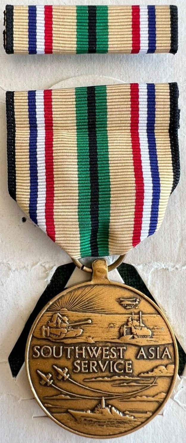 US Southwest Asia Service Medal & Ribbon Bar Desert Storm Iraq