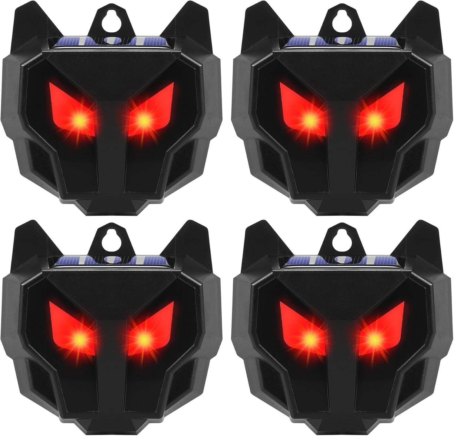 4 Pack Solar Nocturnal Animal Repeller Outdoor, Predator Deterrent with Red Ligh