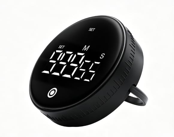 Digital Kitchen Timer, Magnetic Visual Countdown Countup Timer with Large LED...