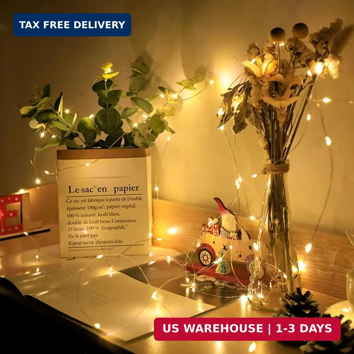 12 Pack Fairy Lights 7Ft 20 LED Twinkle String Lights 3 Modes Battery Operated W