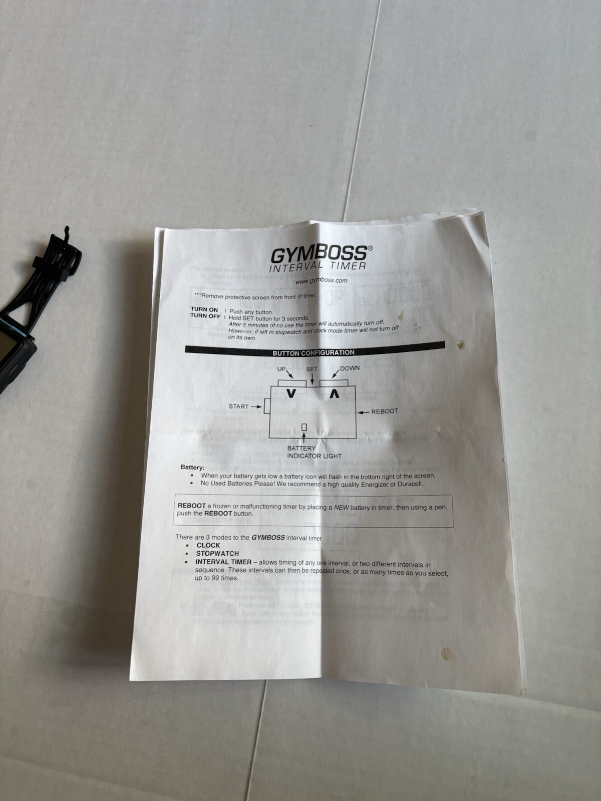 gymboss interval timer