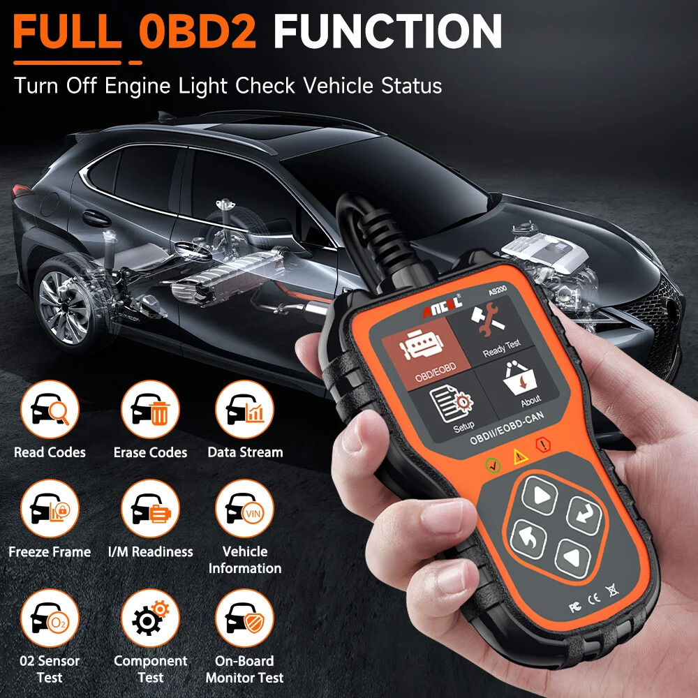ANCEL AS200 OBD2 Scan Tool Automotive Scanner Car Engine Code Reader SMOG Test