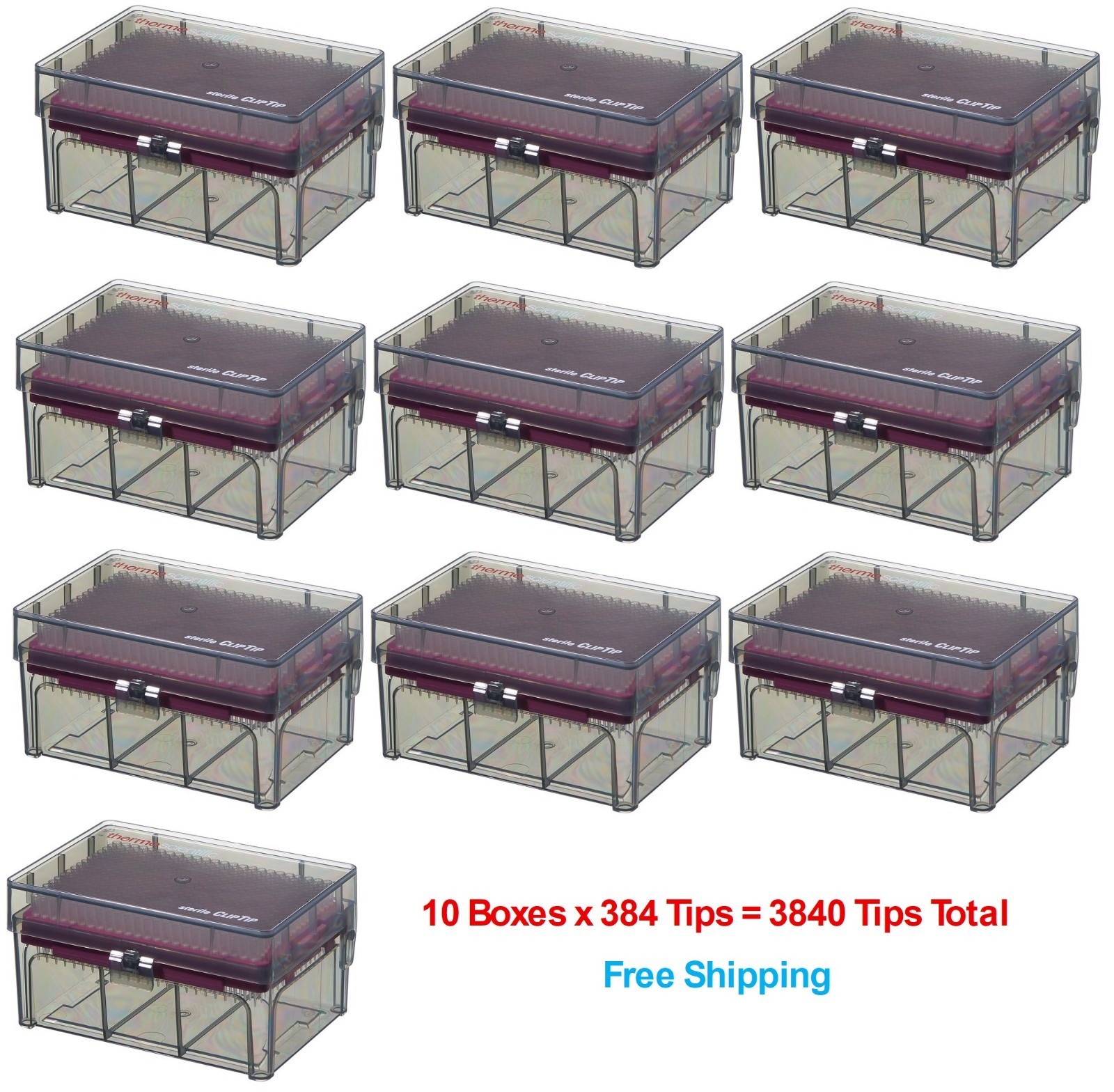Lot of 3840 Thermo ClipTip 12.5μL, Filtered Sterile Pipette Tips 94420053