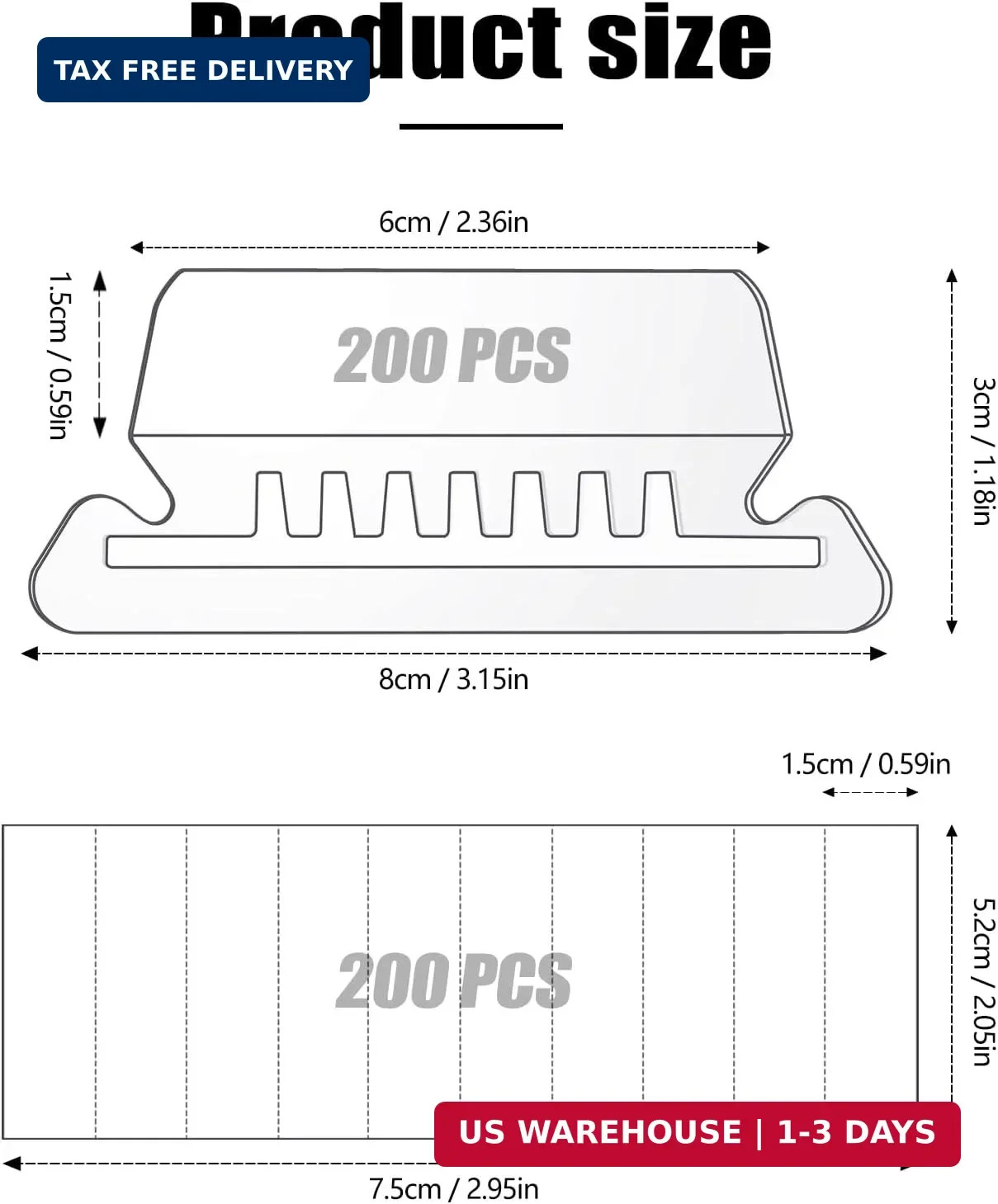 200 Pcs Hanging File Folder Tabs and 200 Pcs 2 Inch File Folder Labels | Plastic