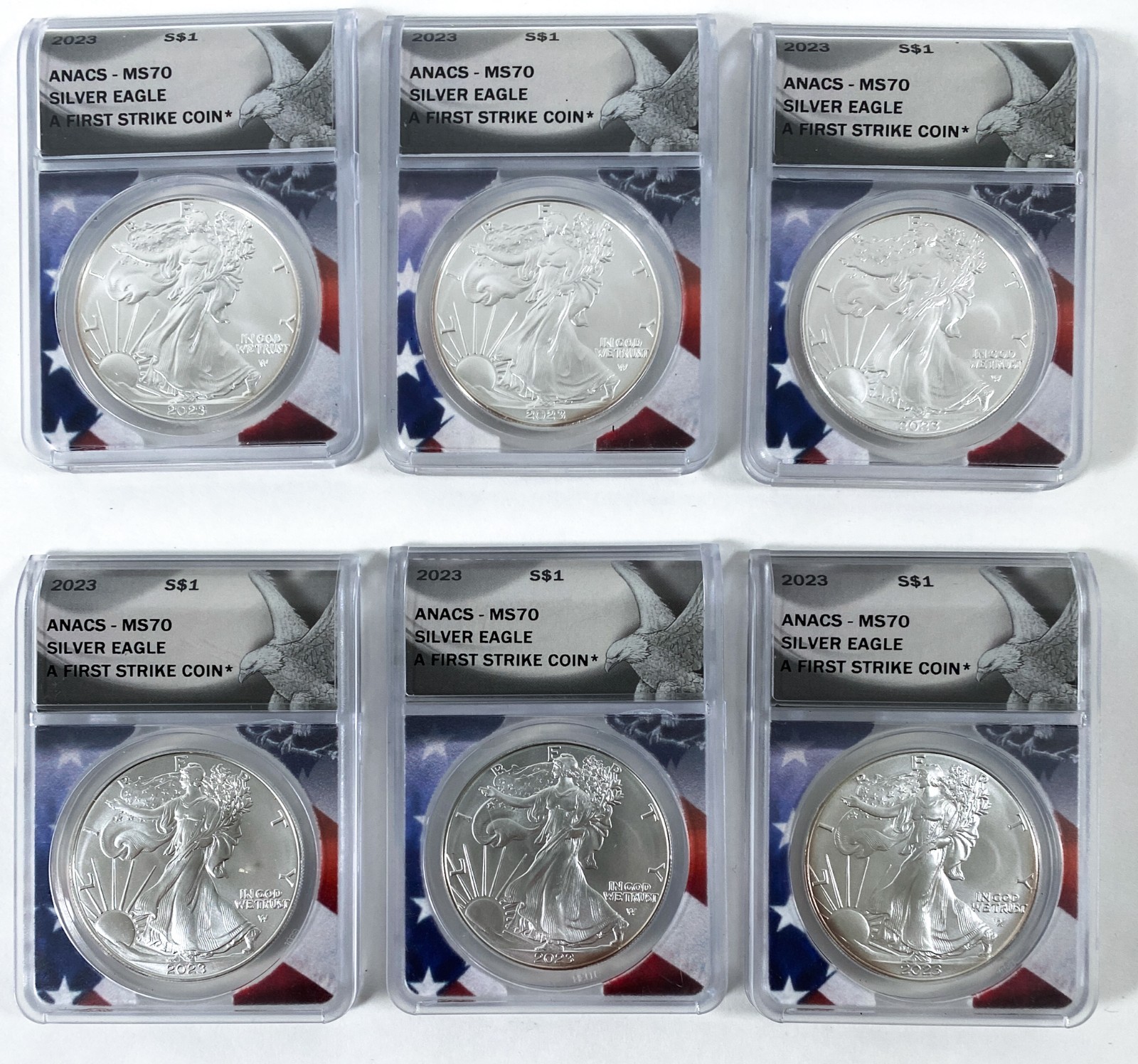 2023 American Eagle Dollar 1 Oz 999 Silver First Strike ANACS MS70 RANDOM SELECT