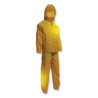 Sitex 3-Pc Rain Suit with Detachable Hood Jacket/Bib Overalls, 0.35 mm Thick,