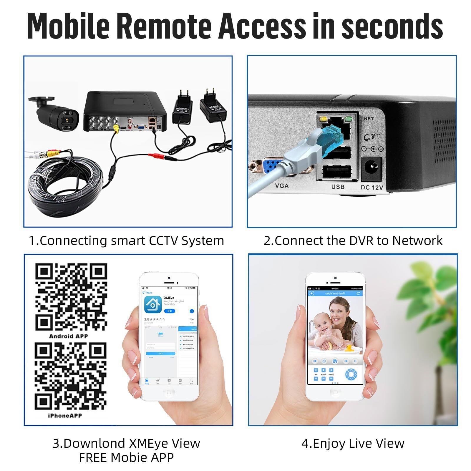 8CH 4-in-1 Digital Recorder Multi Format Cameras Compatible With 500GB Hard Disk