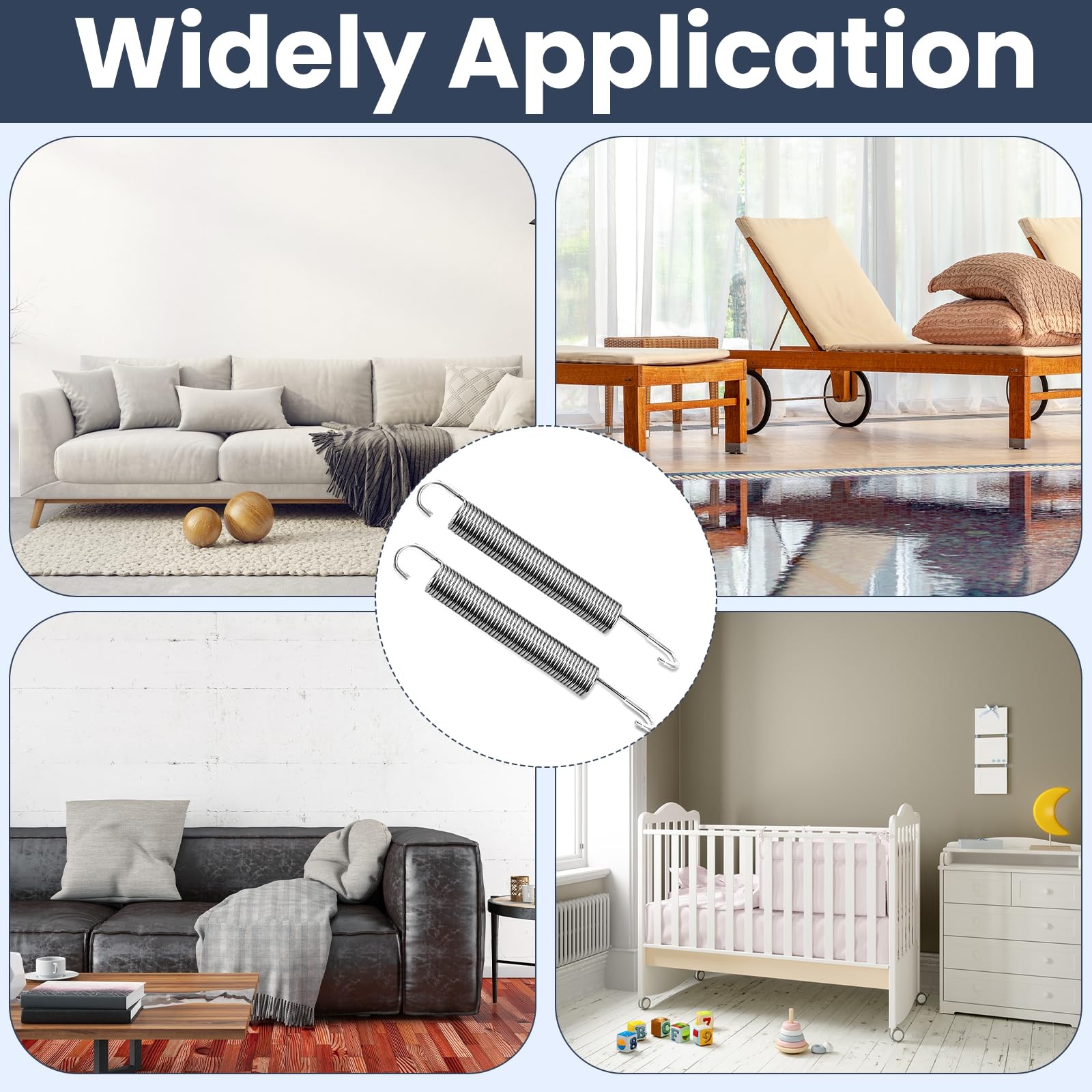6-1/4 inch Recliner Springs Sofa Chair Bed Mechanism Tension Stainless Chaise...