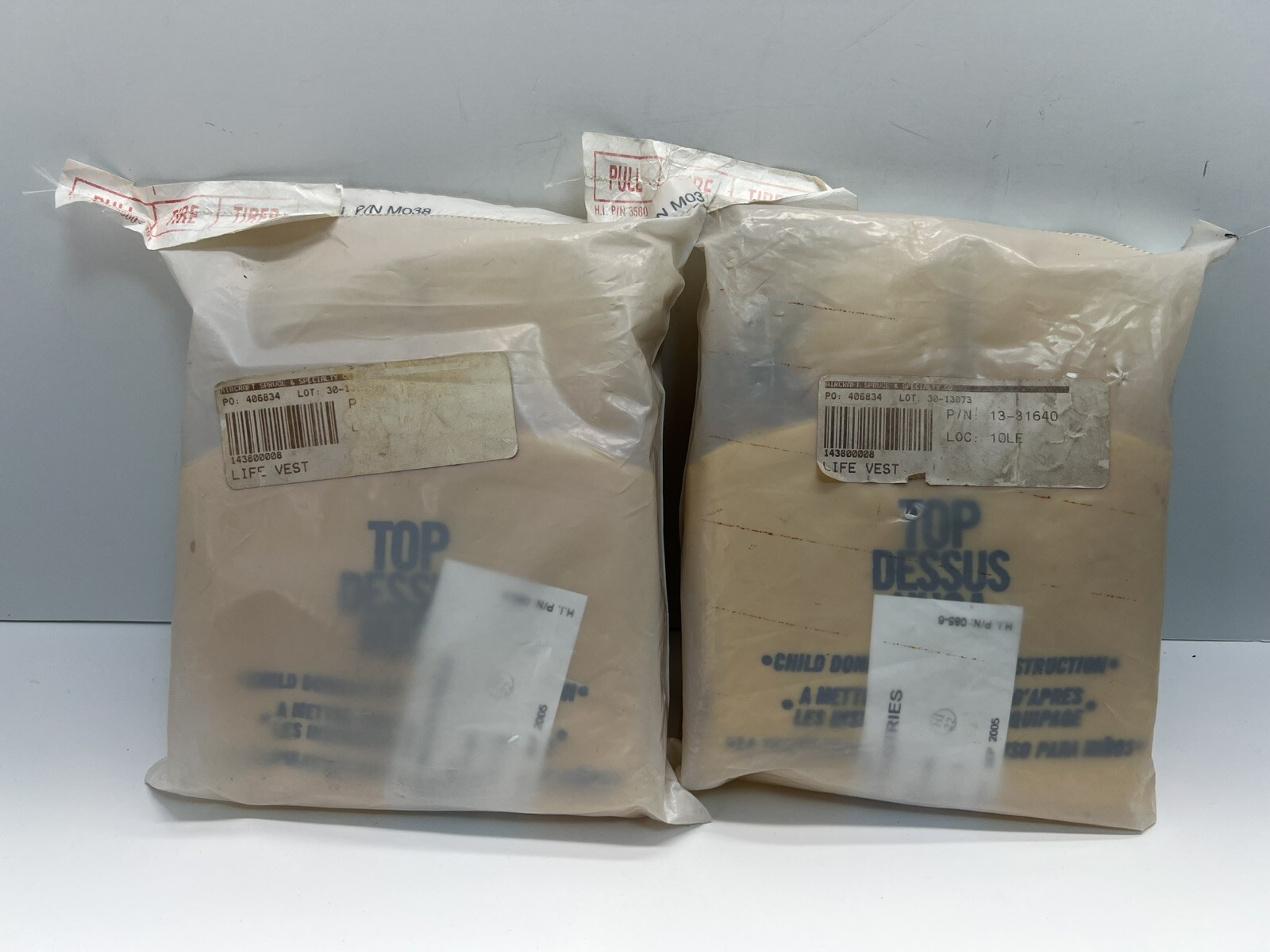 Pair Of 2 HOOVER INDUSTRIES ADULT/CHILD LIFEVEST ~ SEALED ~ 3505-101 ~ EXPIRED
