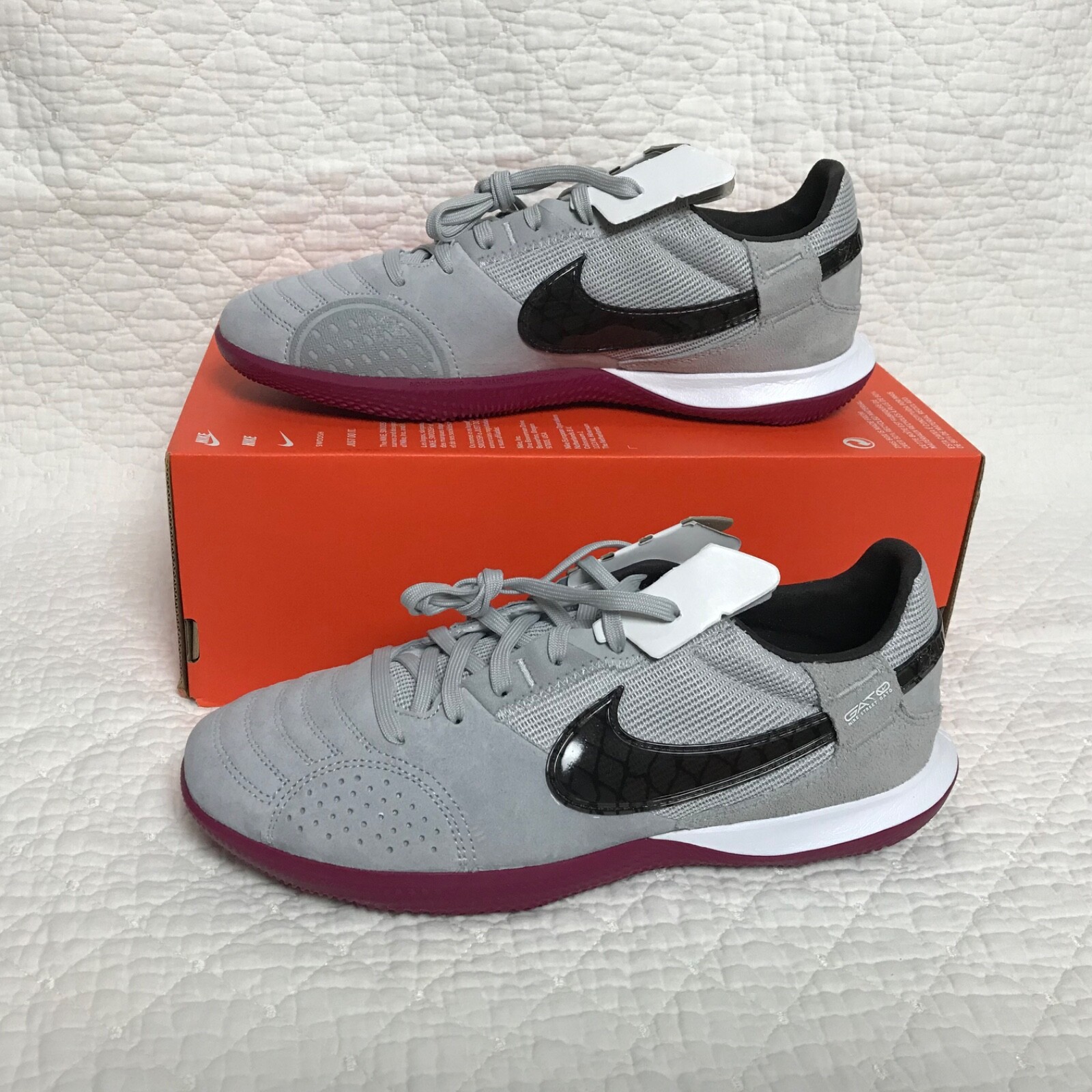 Nike Streetgato Indoor Soccer Shoes Mens SZ 8.5 Gray Fog DC8466-021 NWOB