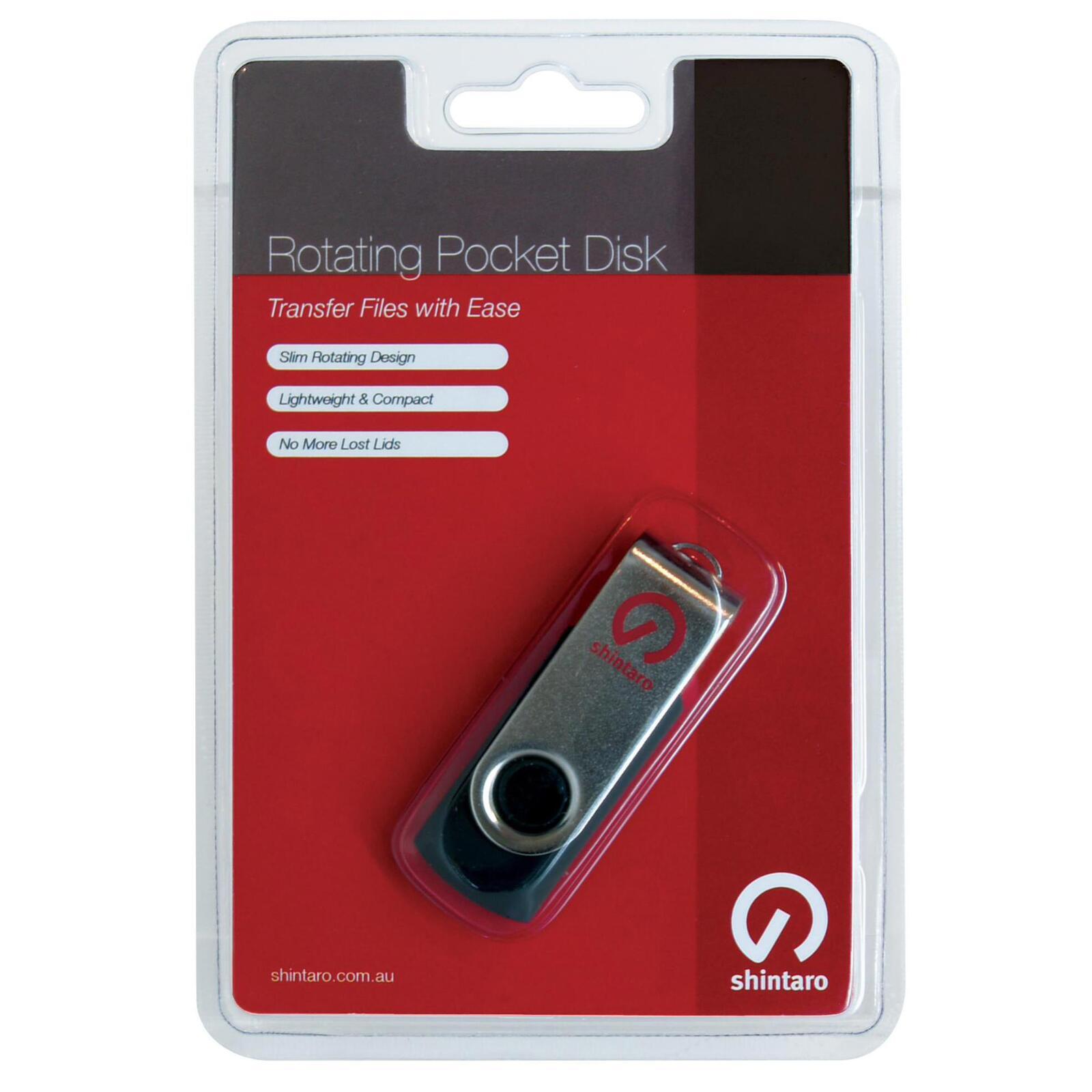 Shintaro 8GB HIGH QUALITY Rotating USB 2.0 Flash Drive Pocket Disk Memory Stick